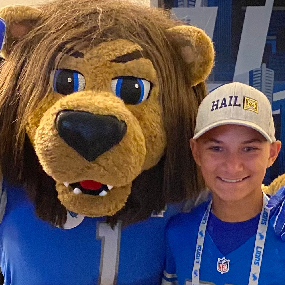 James the Aidan Hutchinson House of Hutch Hero of the Week with Roary from the Detroit Lions