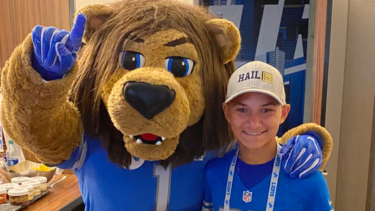 James the Aidan Hutchinson House of Hutch Hero of the Week with Roary from the Detroit Lions