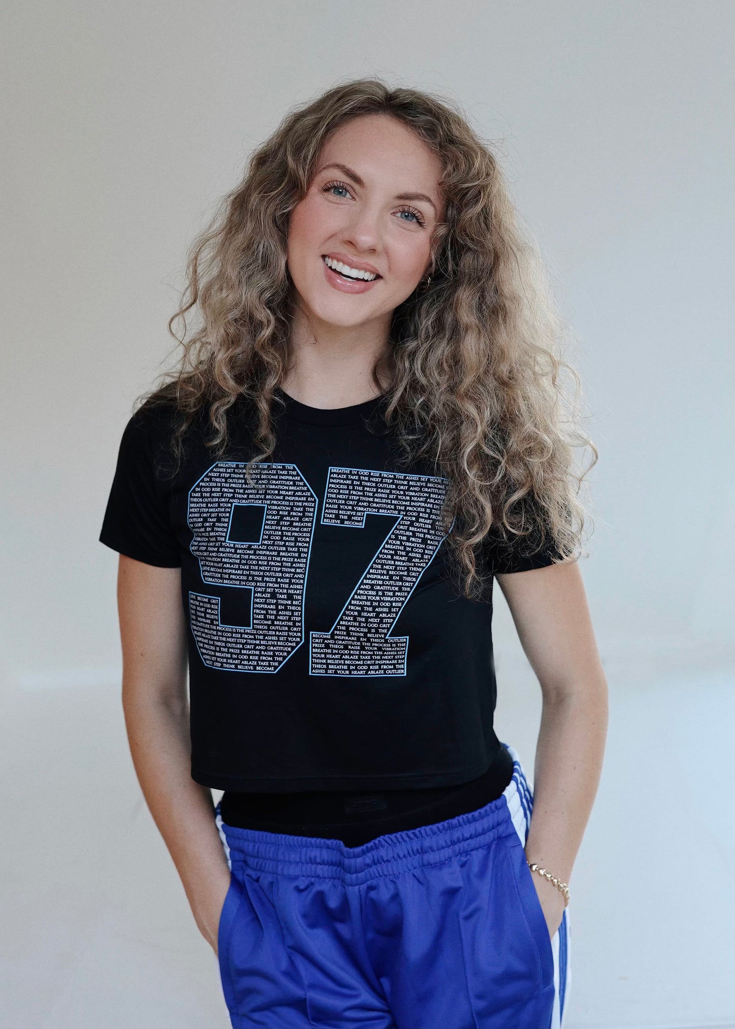 Women's Cropped Mantra Jersey Tee - Black