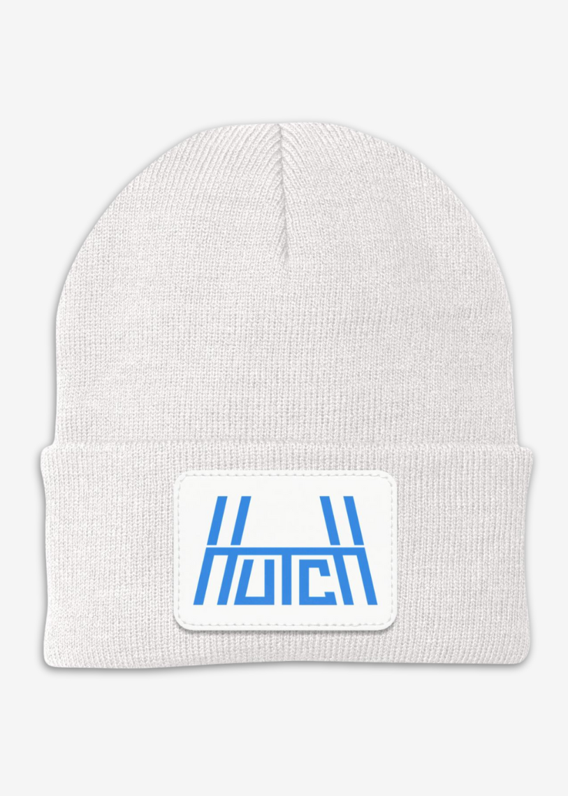White Hutch Beanie - White Patch