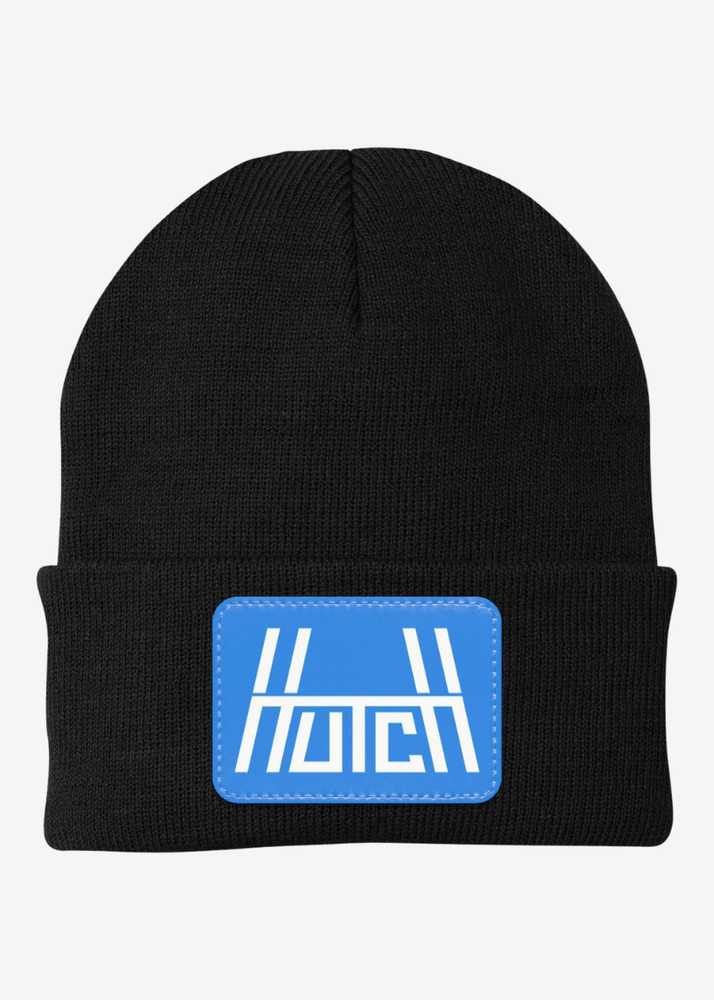 Black Hutch Beanie - Blue Patch