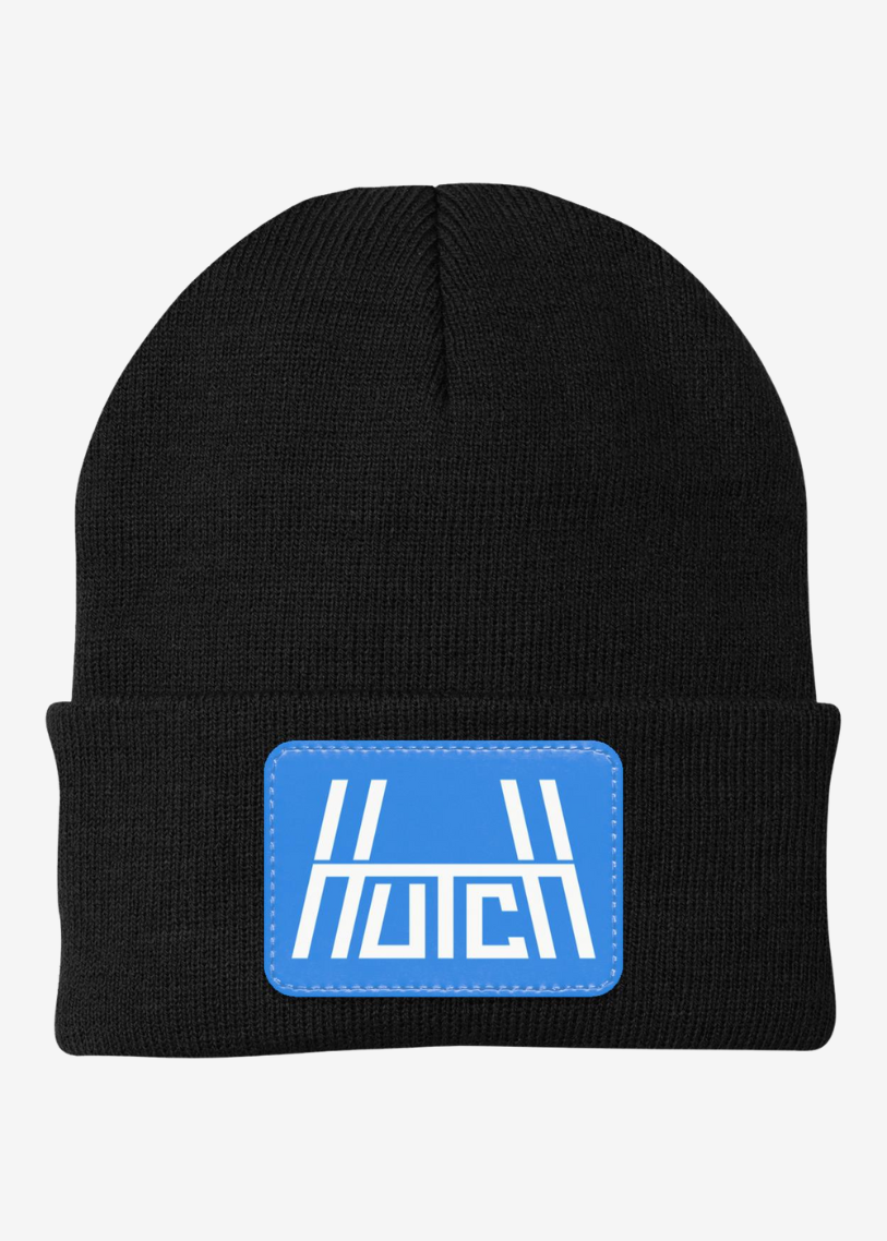 Black Hutch Beanie - Blue Patch